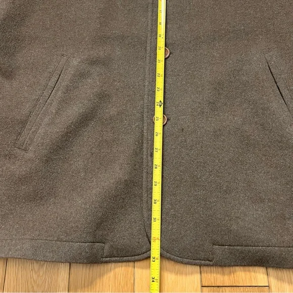 ermenegildo zegna Wool Cashmere Blend Brown Button Front High Collar Coat Large - Picture 4 of 9